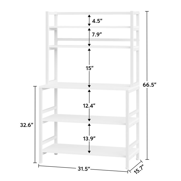 17 Stories Geyer 31.5'' Iron Standard Baker's Rack with Microwave